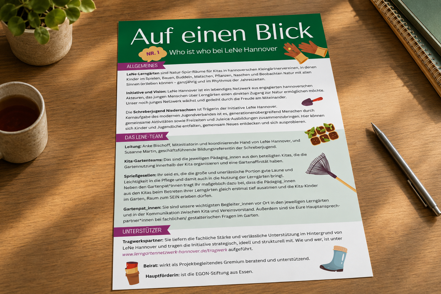 Auf einen Blick: Handout-Triologie zum LeNe-Einstieg